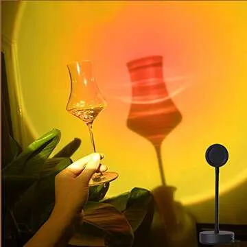 XINJI Sunset Lamp Projector Rainbow Projection Lamp Romantic Led Sunset Projection Light for Party Photo Vlog Background Bedroom (Sunsetred)…