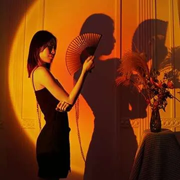 XINJI Sunset Lamp Projector Rainbow Projection Lamp Romantic Led Sunset Projection Light for Party Photo Vlog Background Bedroom (Sunsetred)…