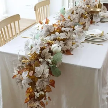 MIZII Fall Decor Artificial Maple Leaf Pumpkin Garland