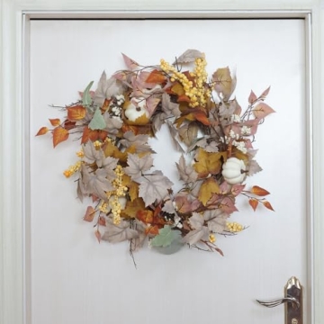 MIZII Fall Decor Artificial Maple Leaf Pumpkin Garland