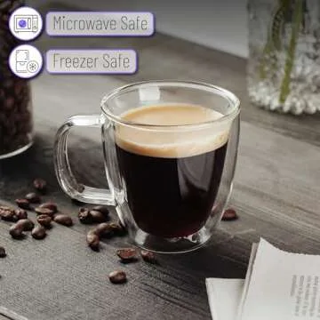 BTaT Small Espresso Cups Set of 6 Double Wall Glass