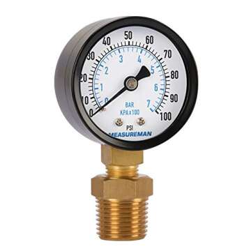 Measureman 2" Well Pump Pressure Gauge with Dual NPT Connections