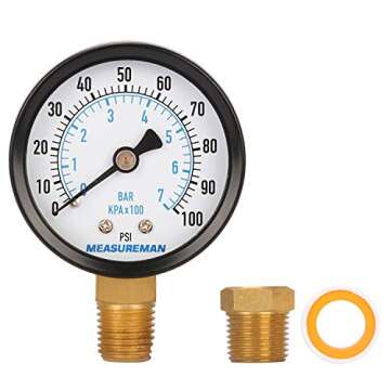 Measureman 2" Well Pump Pressure Gauge, 0-100psi