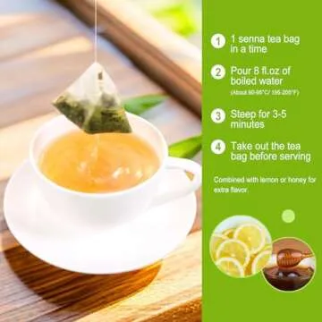 FullChea - Senna Tea, 50 Teabags, 1.5g/bag - Naturally Senna Leaf Tea for Constipation - Non-GMO - Caffeine-free - Support Digestion & Boost Immune System