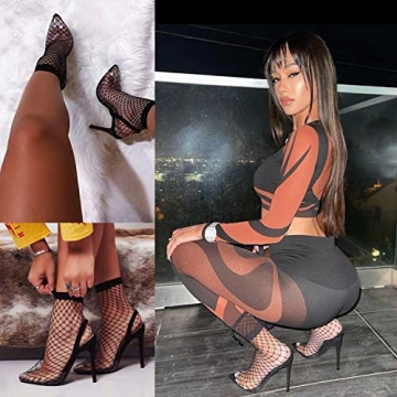 Trendy Women's Fishnet Ankle Socks - 5 Pairs in Stylish Colors