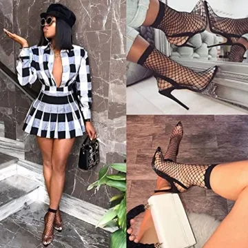 Trendy Women's Fishnet Ankle Socks - 5 Pairs in Stylish Colors