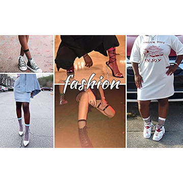 Trendy Women's Fishnet Ankle Socks - 5 Pairs in Stylish Colors