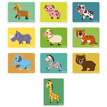 Janod MagnetiBook 41 pc Magnetic Animal Mix and Match Game - Ages 3+ - J02723