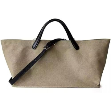 newbagggyy Big Bags - Women's Splicing Leather Handle Canvas Handbag Fashion Young Casual Tote Bag (...