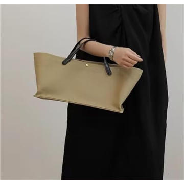 Chic Splicing Leather Handle Canvas Handbag - Newbagggyy