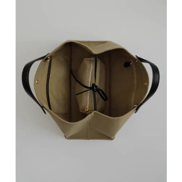 Chic Splicing Leather Handle Canvas Handbag - Newbagggyy