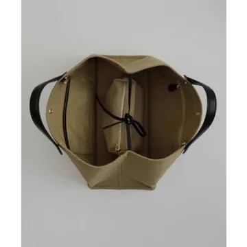 Chic Splicing Leather Handle Canvas Handbag - Newbagggyy