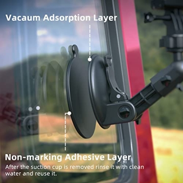 SUREWO Suction Cup Mount for GoPro & Smartphones - Durable, Adjustable