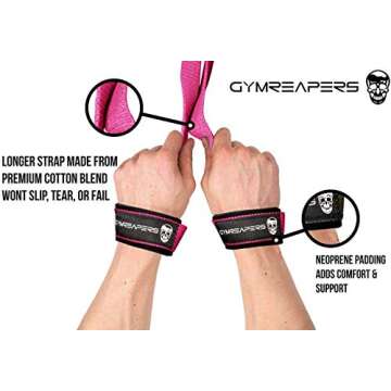 Gymreapers Lifting Wrist Straps for Weightlifting, Bodybuilding, Powerlifting, Strength Training, & ...