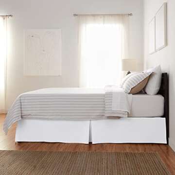 Amazon Basics Lightweight Bed Skirt in Bright White - Twin
