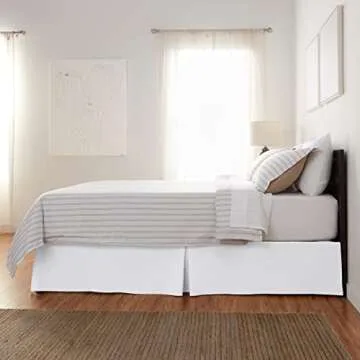 Amazon Basics Lightweight Bed Skirt in Bright White - Twin