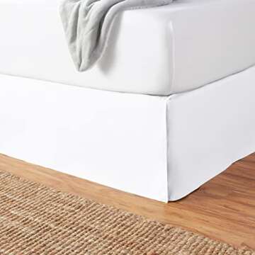 Amazon Basics Lightweight Bed Skirt in Bright White - Twin