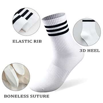 High Ankle Cotton Crew Socks for Comfort and Style