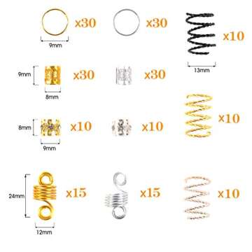 Stylish Hair Cuffs & Beads - 200 Pcs for Fun Hairstyles