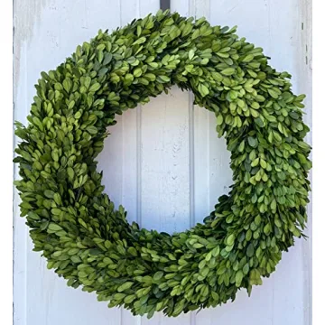 20" Real Preserved Boxwood Wreath for Timeless Decor