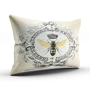 Salleing Custom Hot Romantic Modern Vintage French Queen Bee Decorative Pillowcase Pillowslip Throw ...