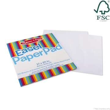 Melissa & Doug Art Essentials Easel Pad (17 x 20 inches) With 50 Sheets of White Bond Paper