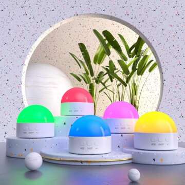 Kintion Night Light, Portable LED Night Light, Dimmable 6 Color Lighting Nursery Night Lamp (with RG...