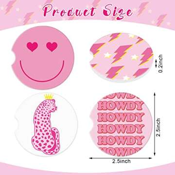 Stylish Suclain 4 Pcs Preppy Car Coasters for Women