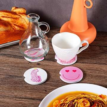 Stylish Suclain 4 Pcs Preppy Car Coasters for Women