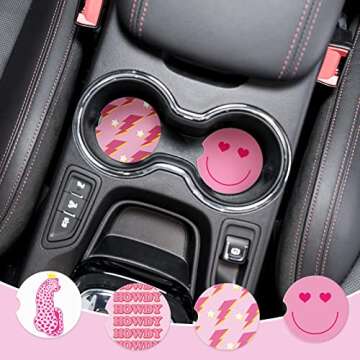 Stylish Suclain 4 Pcs Preppy Car Coasters for Women