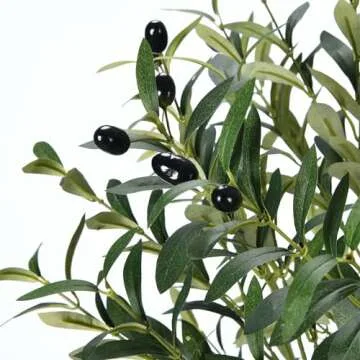 HZXGCP Faux Olive Tree 5ft Indoor Plant with Adjustable Branches