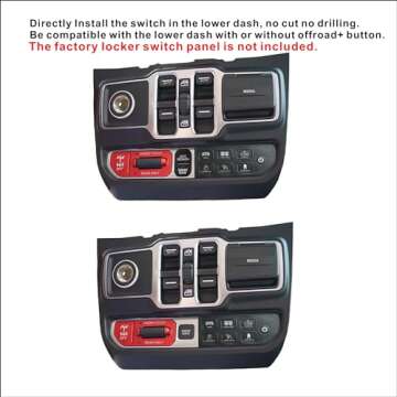 Voswitch JL300 Lower Dash Switch Panel Compatible with Jeep Wrangler JL JLU 2018 - Current and Gladi...