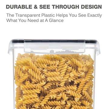 PANTRYSTAR Medium Food Storage Containers with Lids Airtight 2.5L /84.5Oz, for Flour, Sugar, Baking Supply, 3PCS BPA Free Plastic Canisters for Kitchen Pantry Organization