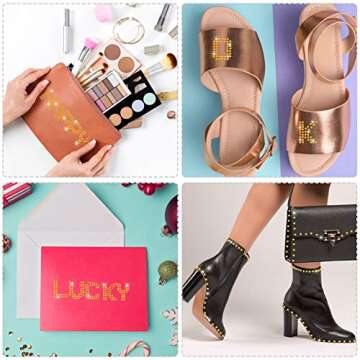 Zonon Glitter Letter Stickers - Self Adhesive for Crafts