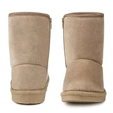 FANTURE Toddler Snow Boots for Girls Boys Winter Warm Fur Lined Kids Non Slip Outdoor Shoes (Toddler/Little Kid) U422TX020C.SA-Khaki-24