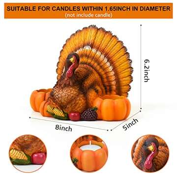 Cute Resin Turkey Holder for Thanksgiving Decor