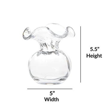 Vietri Hibiscus Glass Clear Bud Vase 5.5" Elegant Floral Display