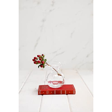 Vietri Hibiscus Glass Clear Bud Vase 5.5" Elegant Floral Display