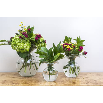 Vietri Hibiscus Glass Clear Bud Vase 5.5" Elegant Floral Display