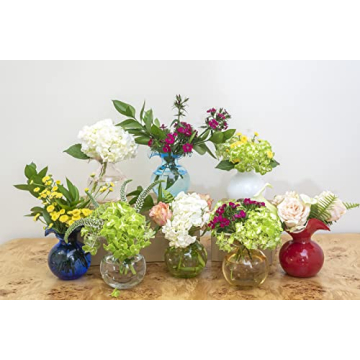 Vietri Hibiscus Glass Clear Bud Vase 5.5" Elegant Floral Display