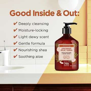 Soapbox Coconut Milk & Shea Moisturizing Hand Soap for Bathroom & Kitchen with Pump Dispenser, (6 Pack, 8oz Each)