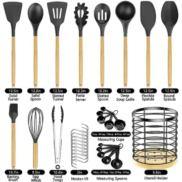 ebeau Cooking Utensils Set - 32 Pcs Silicone Kitchen Set