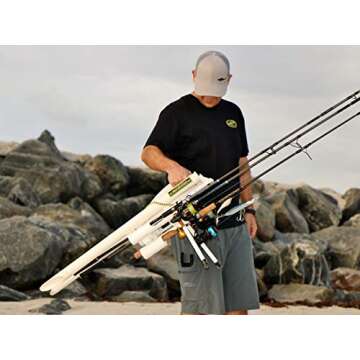 Rod-Runner Fishing Rod Rack - Express 3 Fishing Rod Carrier - White