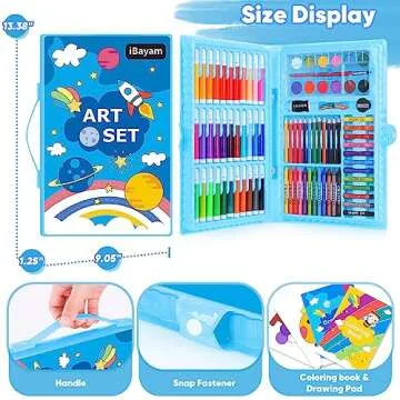 iBayam Coloring Set for Kids, Cute Preppy School Stuff, 149-Pack Sketching Drawing Supplies Kids Painting Kits Art Set Teen Art Kits, Drawing Pad, Coloring Book, Crayons, Pastels, Pencils, Pens