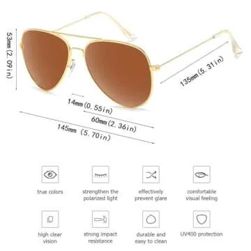 Stylish Ziwanule Polarized Aviator Sunglasses for All Occasions