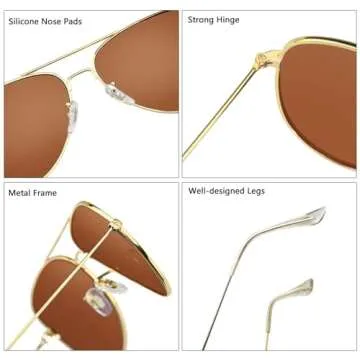 Stylish Ziwanule Polarized Aviator Sunglasses for All Occasions