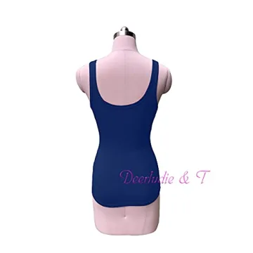 Deerludie & T Womens Scoop Neck Ribbed Tank Tops Low Cut Solid Sexy Summer Sleeveless Henley Shirts U-Royal Blue L