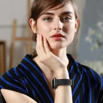 WFEAGL Compatible with Apple Watch Band 38mm 40mm 41mm Women,Top Grain Leather Band for iWatch Ultra SE & Series 9 8 7 6 5 4 3 21(Black/Black)