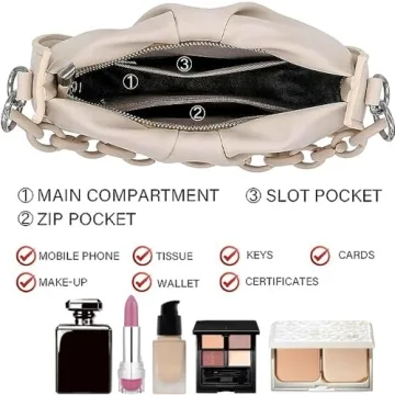 Chic Cream Clutch Purse - Versatile Shoulder Bag for Women