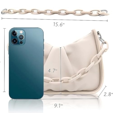 Chic Cream Clutch Purse - Versatile Shoulder Bag for Women